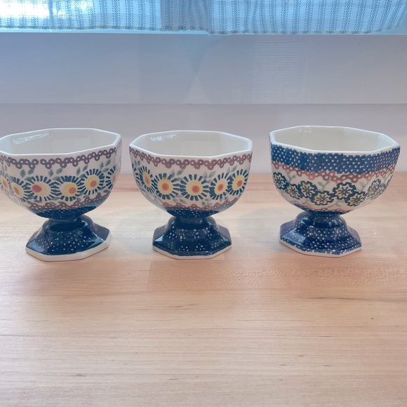 Other - Polish pottery ice cream dishes set of 3 bowls excellent condition